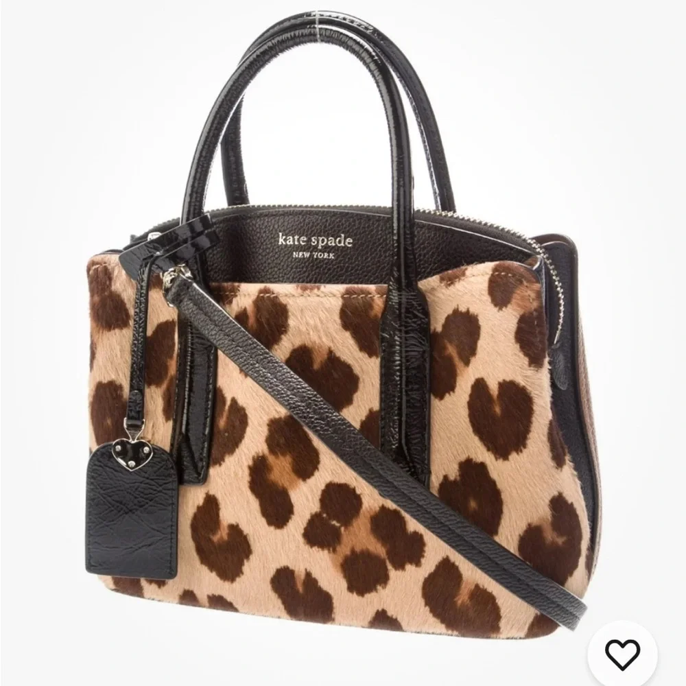 Kate Spade Margaux Ponyhair Mini Top Handle Bag Leopard print